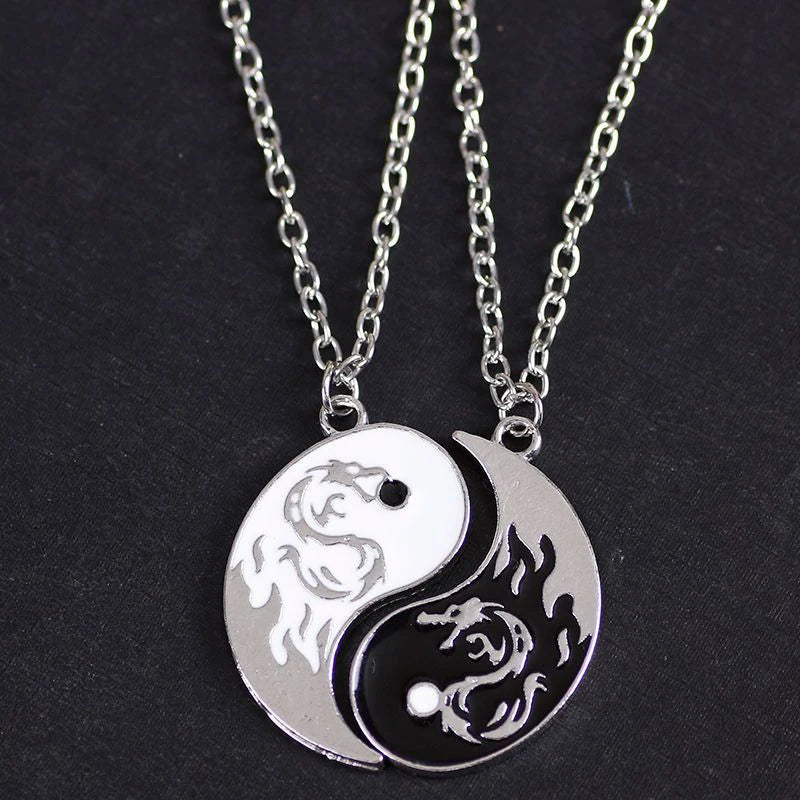 Modisches Drachen-Yin-Yang-Armband – verstellbare Tai-Chi-Paar-Halskette für Freund und Freundin, Geschenk zum Valentinstag
