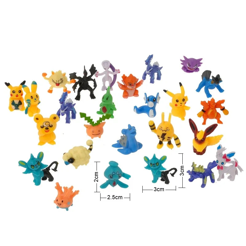 Pokemon Mini Figuren 2-3CM Anime Action Pikachu 24-144 Modell Spielzeug Kind Sammeln