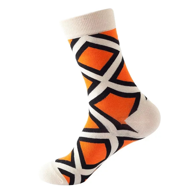 Hip-Hop-Socken aus gekämmter Baumwolle – Harajuku-Designs mit Früchten, Tieren und Ölgemälden