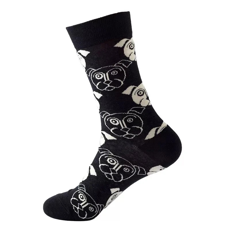 Hip-Hop-Socken aus gekämmter Baumwolle – Harajuku-Designs mit Früchten, Tieren und Ölgemälden