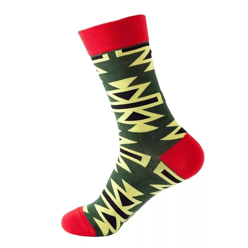 Hip-Hop-Socken aus gekämmter Baumwolle – Harajuku-Designs mit Früchten, Tieren und Ölgemälden
