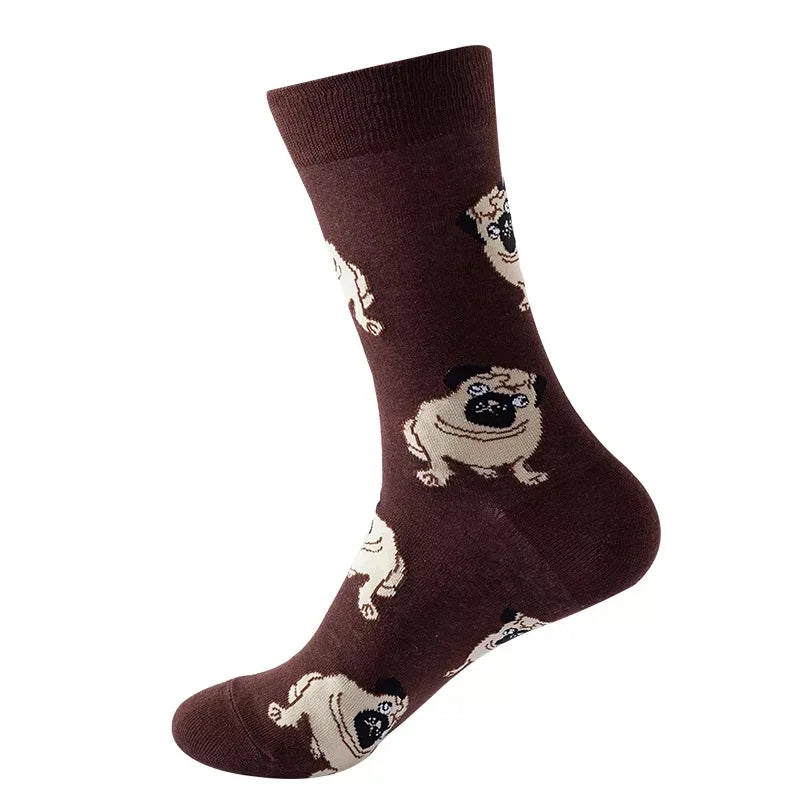 Hip-Hop-Socken aus gekämmter Baumwolle – Harajuku-Designs mit Früchten, Tieren und Ölgemälden