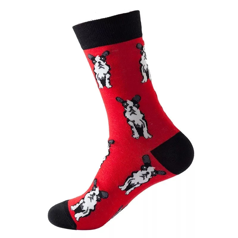 Hip-Hop-Socken aus gekämmter Baumwolle – Harajuku-Designs mit Früchten, Tieren und Ölgemälden