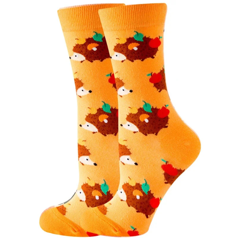 Süße Cartoon Tier & Blumen Socken – Kawaii Harajuku Mode für Herbst & Winter