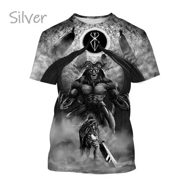 Anime Berserker T-Shirt 3D-Druck Street Style Casual Herren T-Shirt