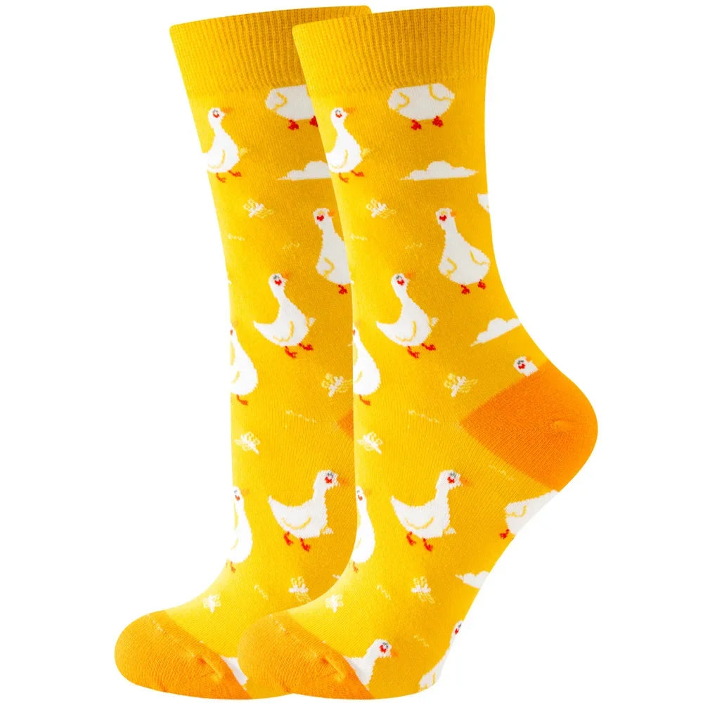 Süße Cartoon Tier & Blumen Socken – Kawaii Harajuku Mode für Herbst & Winter