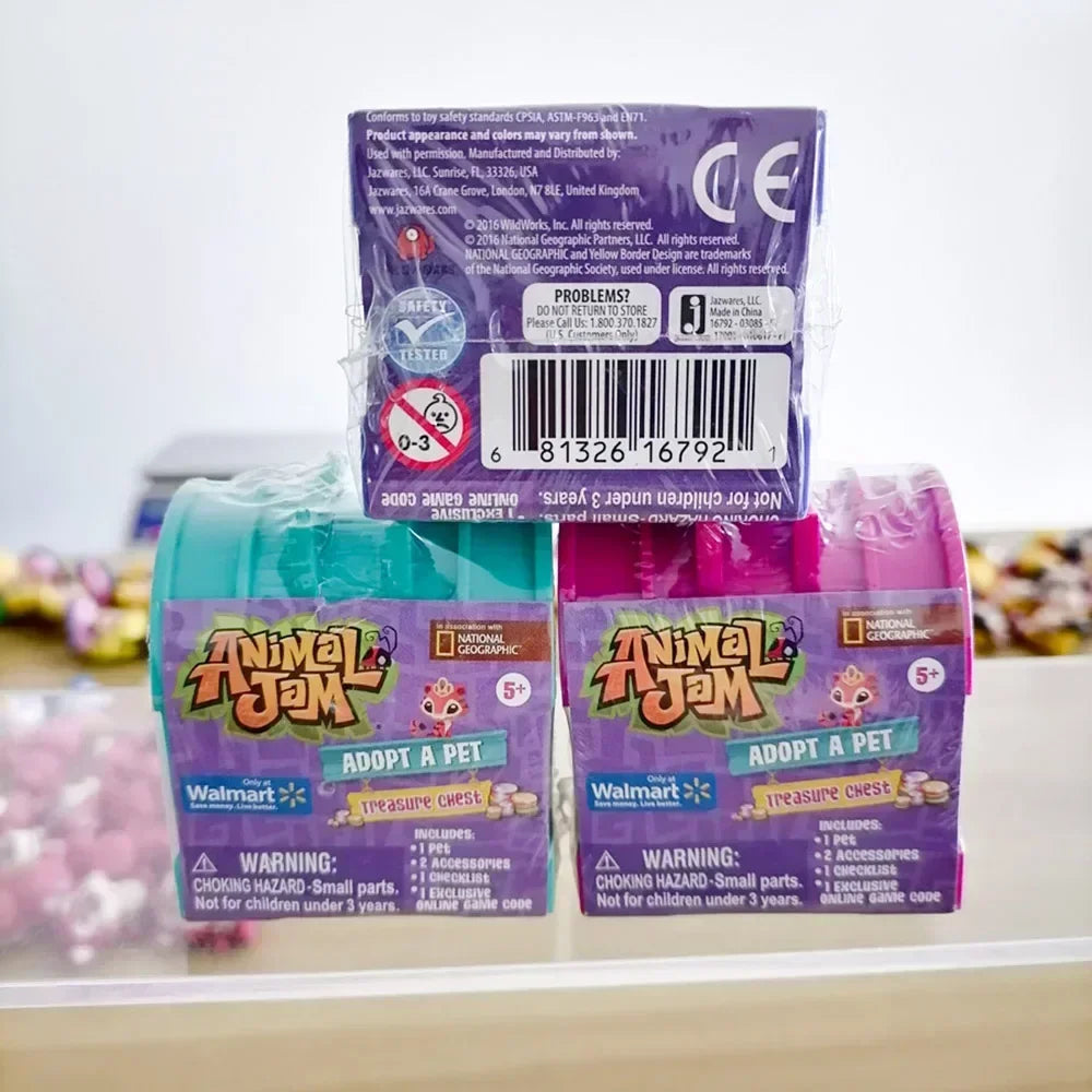 Animal Jam Adopt A Pet Treasure Chest Blind Box Toy Model Anime Figures Collect Ornaments