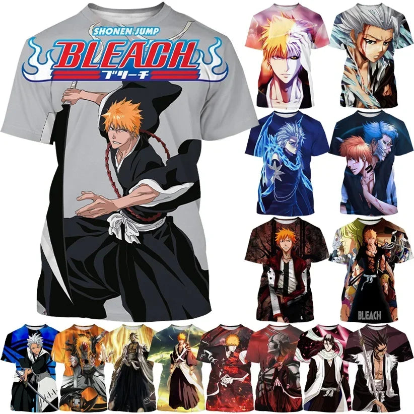T-shirt imprimé en 3D Kurosaki Ichigo unisexe BLEACH Anime Cosplay