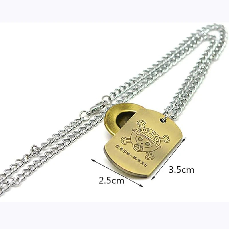 One Piece Luffy Skeleton Necklace – Straw Hat Pirates Rope Chain Pendant, Anime Cosplay for Men
