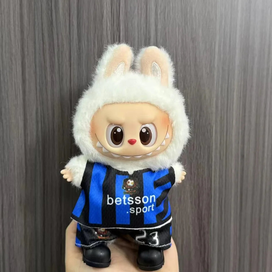 Anime Labubu Puppe Kleidung Fußball Basketball Trikots Labubu Idol V1 V2 Puppen Kleidung Zubehör 15/17 cm Plüsch Puppe Universal