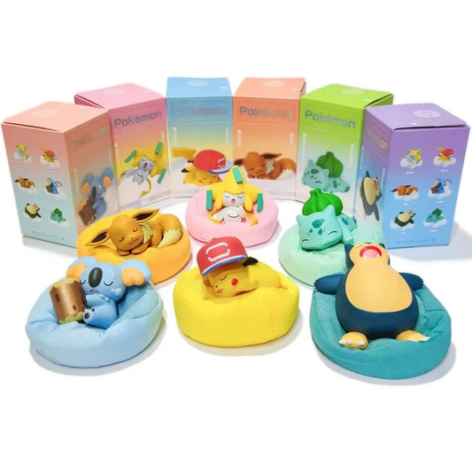 Pokémon Starry Dream Figuren – Pikachu, Relaxo und Schiggy in Schlafpose Dekor