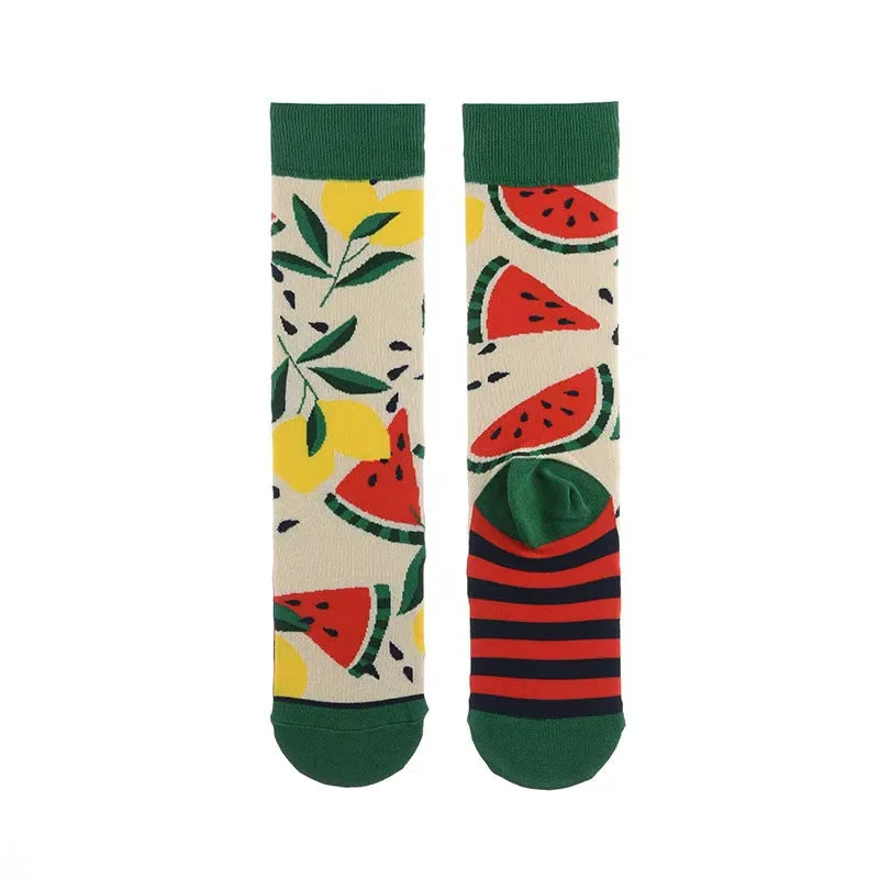 Modische bunte Pflanzen- und Igelsocken – Frühlings-Herbst-Baumwollsocken