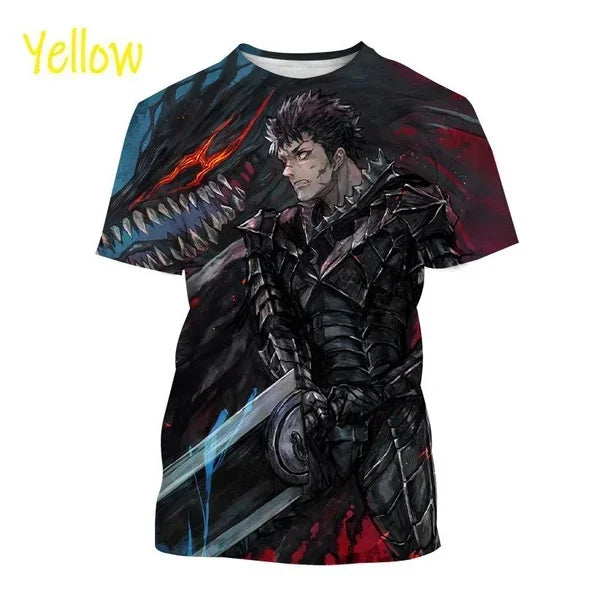 Anime Berserker T-Shirt 3D-Druck Street Style Casual Herren T-Shirt