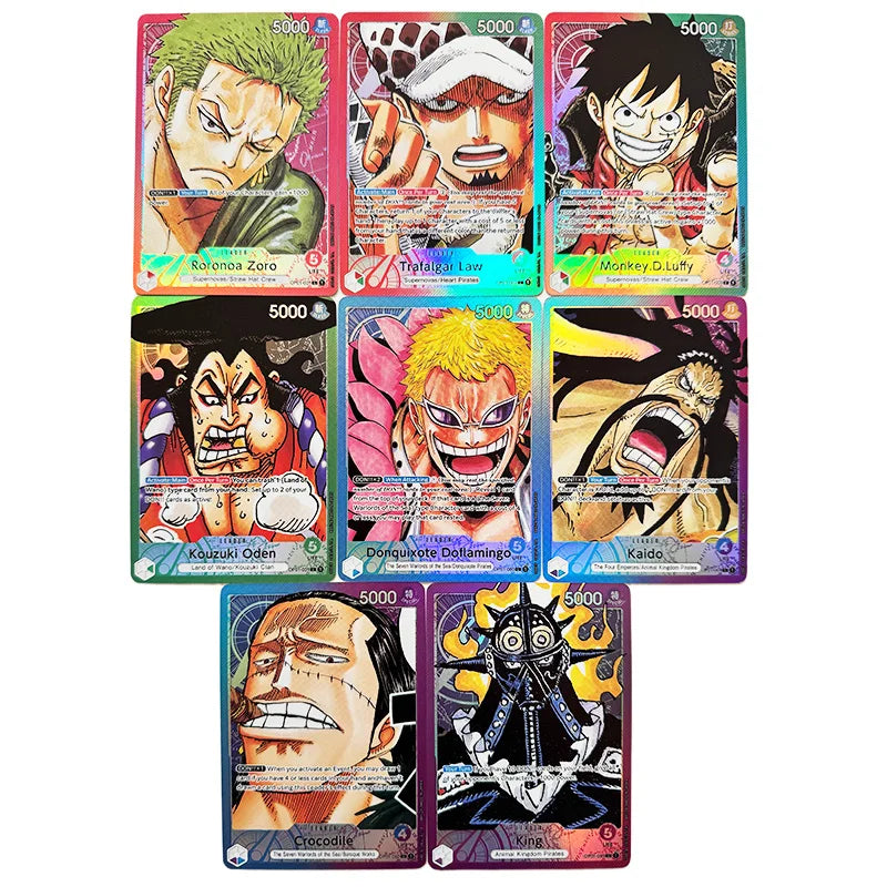 Anime One Piece OPCG English Leader Luffy Sabo Zoro Nami Law Game Anime Collection Cards