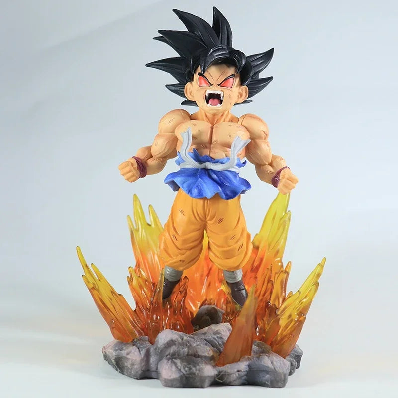 Figurine en PVC Super Four Goku aux cheveux noirs phosphorescents de la série Dragon Ball SHK Kai Ape No.2 de BANDAI 19 cm