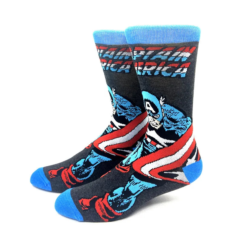 Neue Marvel Anime-Filmsocken – Lustige Wadensocken aus Baumwolle für Männer und Frauen, Cosplay-Hip-Hop-Stil