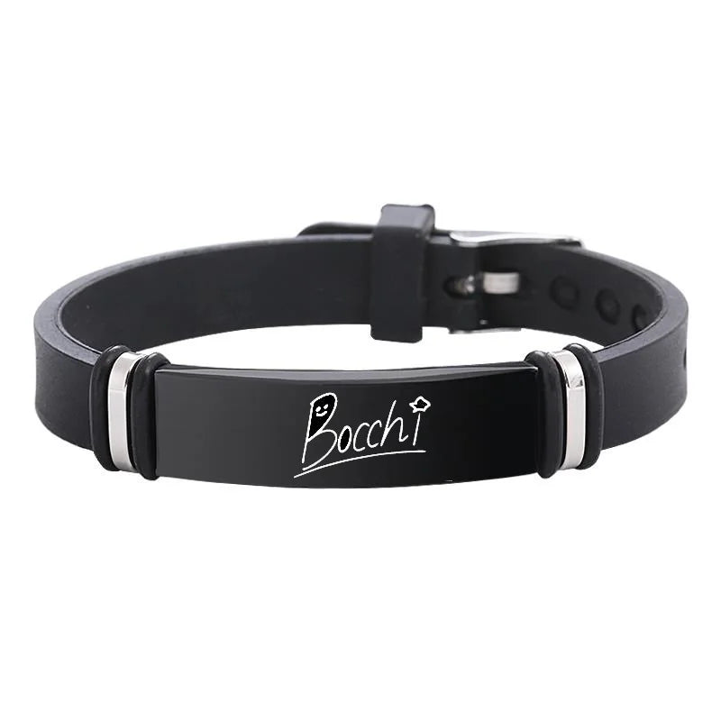 BOCCHI THE ROCK Anime Gotou Bracelets Stainless Steel Adjustable Wristband Jewellery for Men and Women Silicone Material