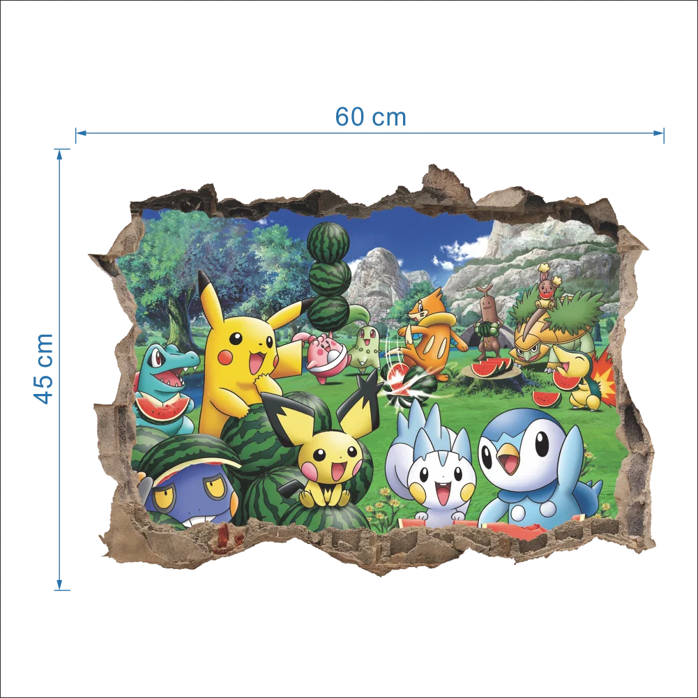 Sticker mural Pokémon Pikachu pour enfants Décoration murale Affiches