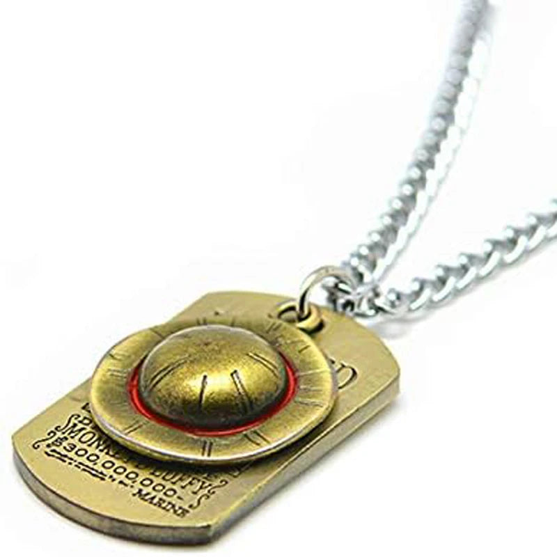 One Piece Luffy Skeleton Necklace – Straw Hat Pirates Rope Chain Pendant, Anime Cosplay for Men