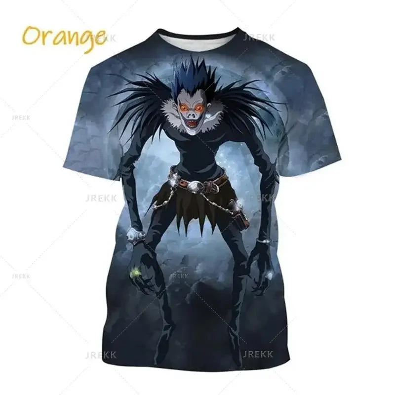 T-shirt d'été imprimé en 3D Death Note