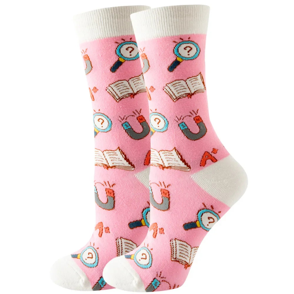 Süße Cartoon Tier & Blumen Socken – Kawaii Harajuku Mode für Herbst & Winter
