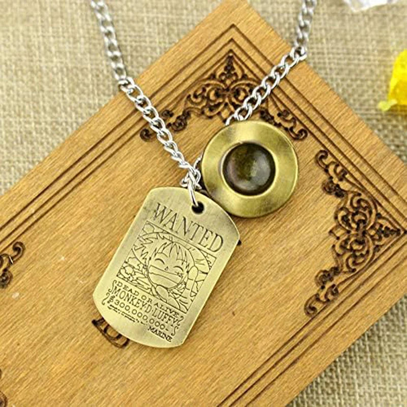 One Piece Luffy Skeleton Necklace – Straw Hat Pirates Rope Chain Pendant, Anime Cosplay for Men