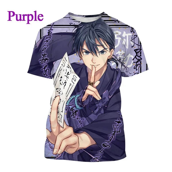 T-shirt imprimé 3D Inuyasha style anime d'été Harajuku décontracté