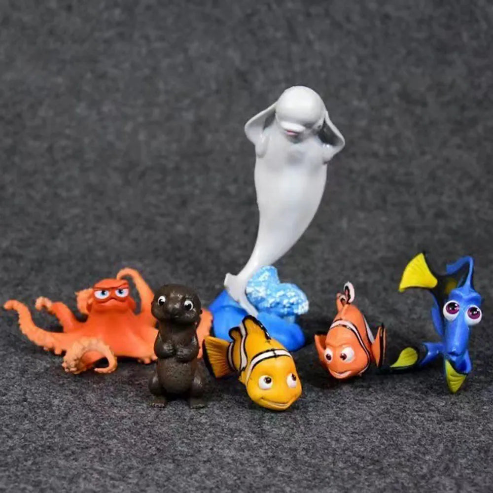 6-Pcs Disney Finding Nemo & Dory Figures – 3-11CM Mini PVC Action Model Set for Kids & Xmas Gifts
