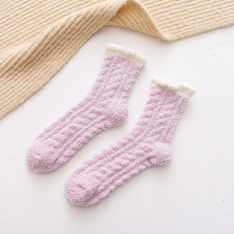 Korallensamt-Katzenkrallensocken – Verdickte Mitte
