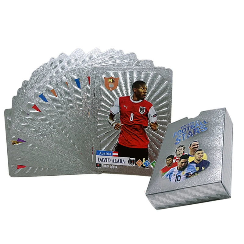 55-27PCS  Football Cards Gold And Silver Limited Edition World Superstar Cards