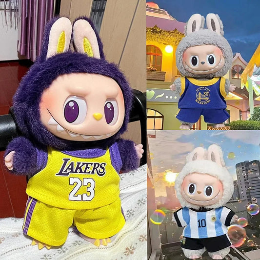 Verkauf Nur Verkauf Kleidung 17 cm Erste Zweite Generation Labubu Basketball Kleidung Nette Puppe Dekoration Handgemachte Puppe Kleidung Geschenk