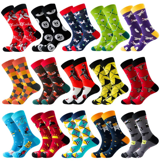 Neue lange Tube-Socken aus gekämmter Baumwolle – Lustige Harajuku Skateboard Crew für Männer