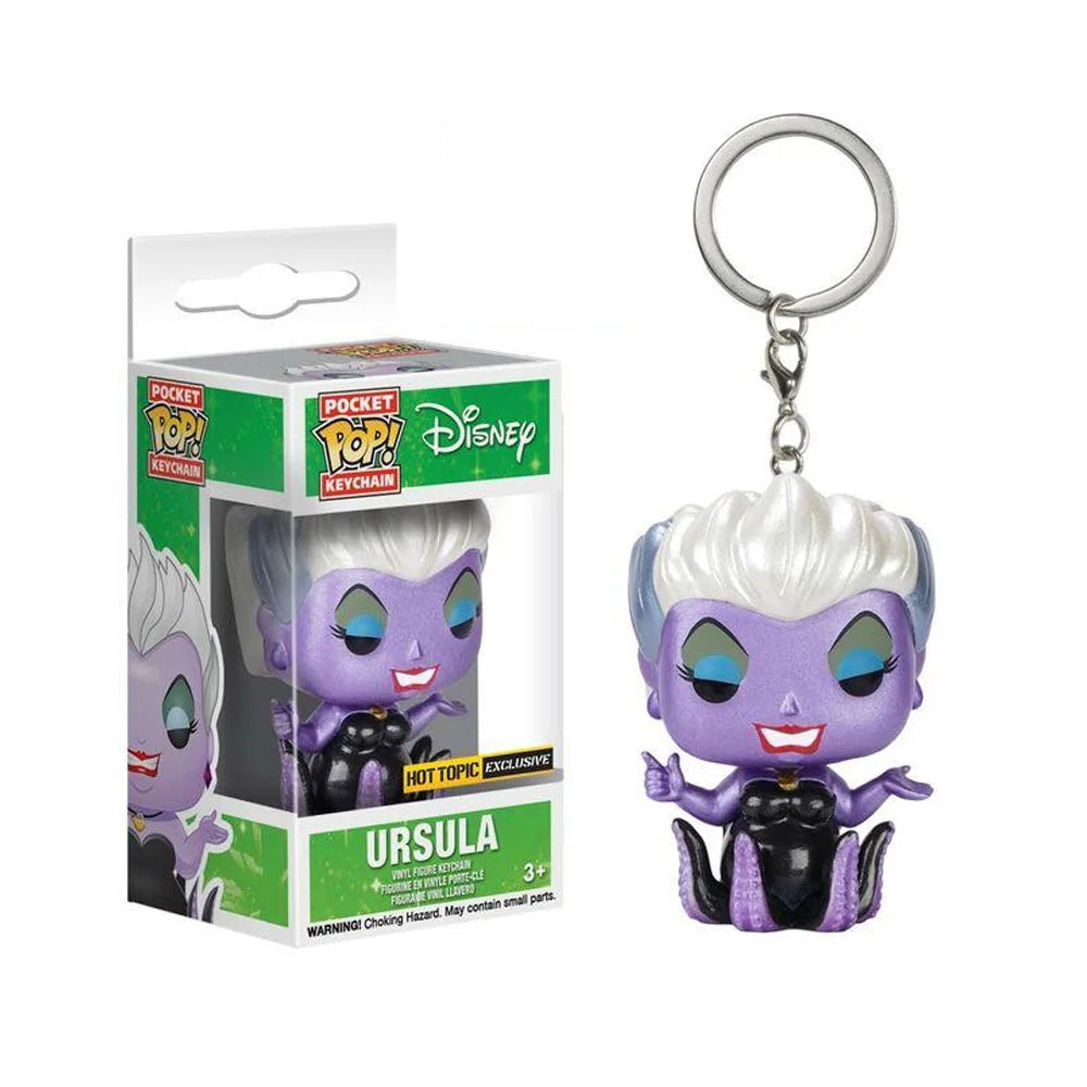 Funko Pop Keyring Ursula Disney Villains Maleficent Pop Pocket Keychains Disney Vinyl Action Figure Toys