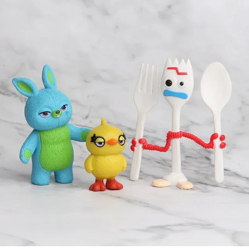 Lot de 7 figurines d'action Disney Toy Story 4 Woody Jessie Buzz Lightyear Forky Pig Bear Cosplay