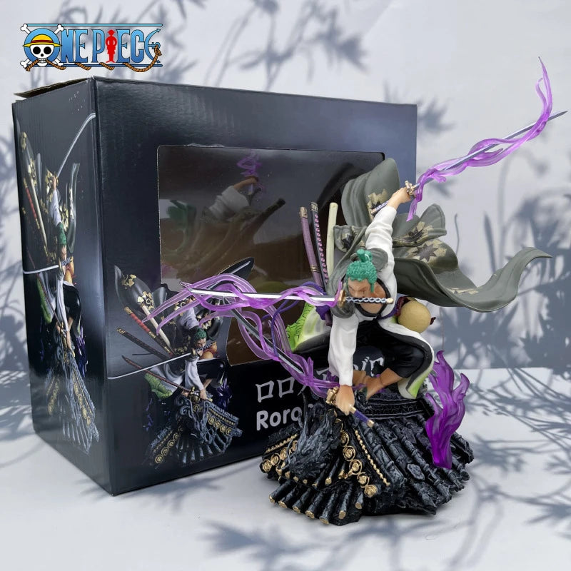 20 cm große Anime-Figur aus One Piece Roronoa Zoro Wano Country Santoryu – Sammlerstatue, Modell, Spielzeug, Geschenk