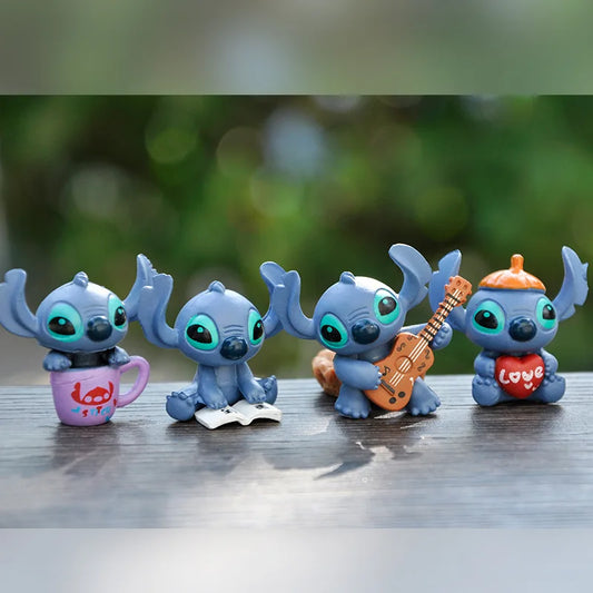 Heiße 4-teiliges Set Mini Stitch Figur Spielzeug Set Anime Stitch Action Spielzeug