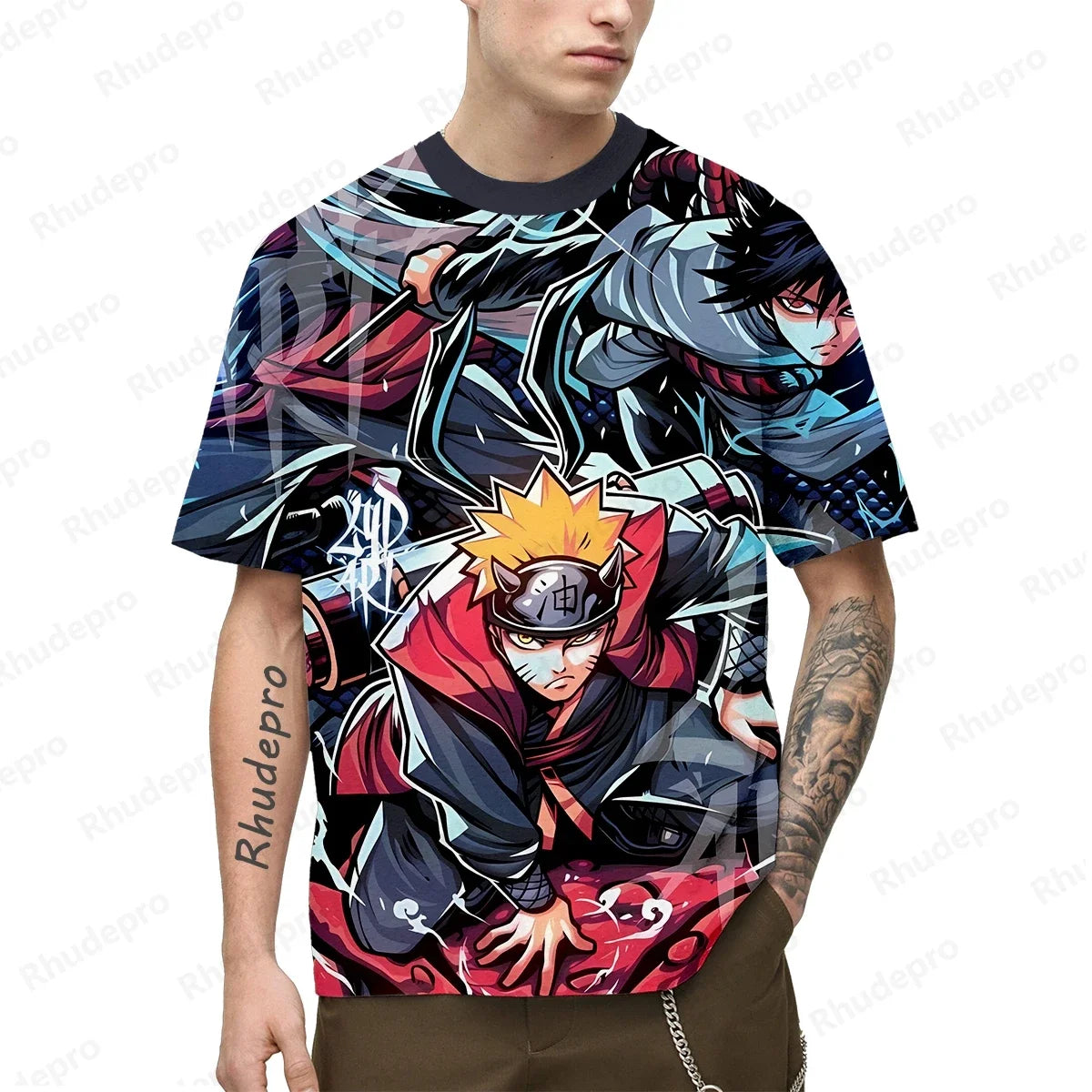 T-shirt imprimé 3D Naruto – Uzumaki Naruto Anime Manches courtes
