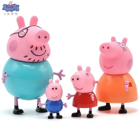 4-teiliges Peppa Pig Family Actionfiguren – George, Mama und Papa Partyspielzeug als Geschenk für Kinder