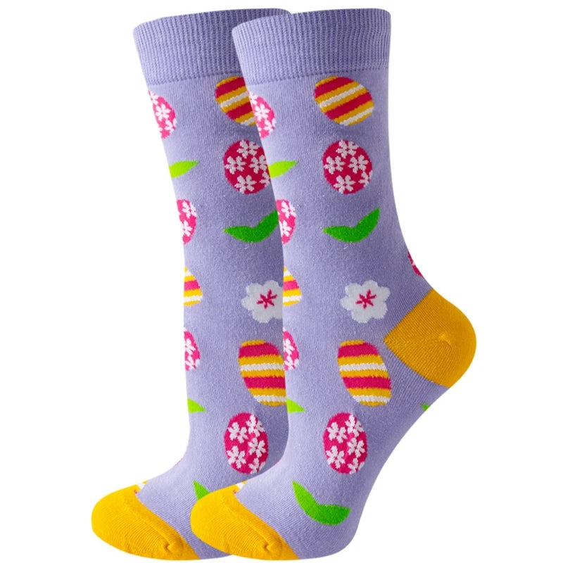 Modische bunte Pflanzen- und Igelsocken – Frühlings-Herbst-Baumwollsocken