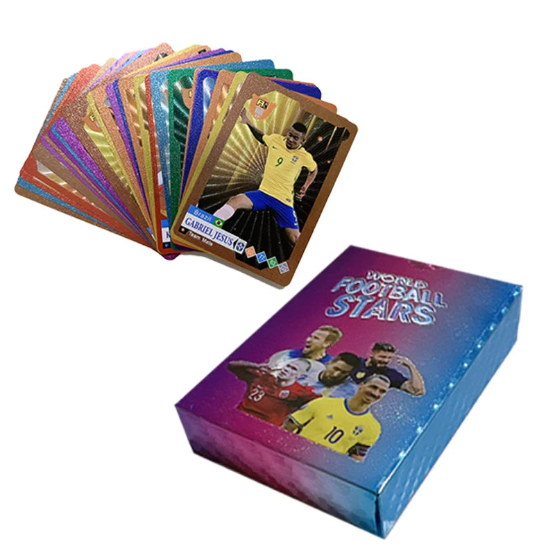 55-27PCS  Football Cards Gold And Silver Limited Edition World Superstar Cards