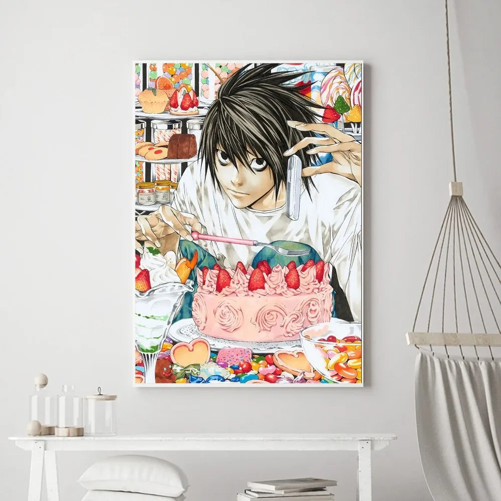 Affiches et impressions d'anime Death Note Hot Poster Sticker mural Petit format