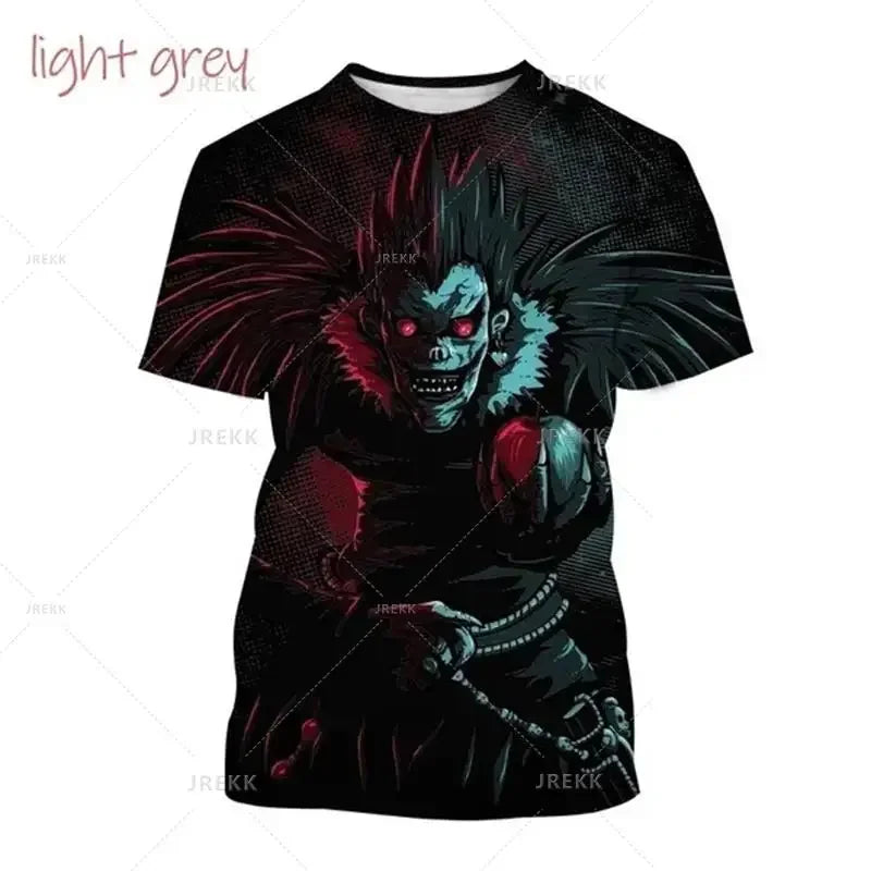 T-shirt d'été imprimé en 3D Death Note