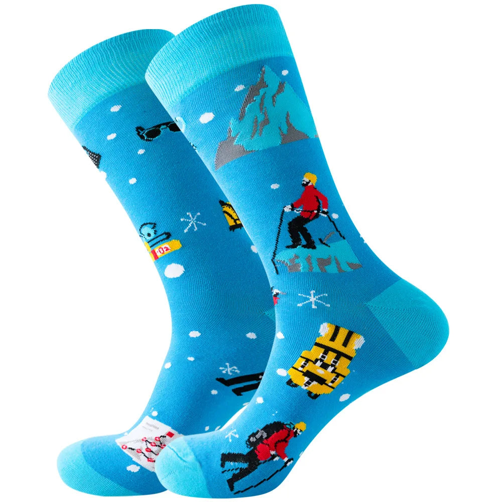 Neue lange Tube-Socken aus gekämmter Baumwolle – Lustige Harajuku Skateboard Crew für Männer