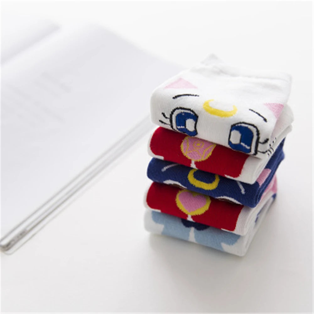 Neue Sailor Moon Baumwollsocken – Süße, atmungsaktive und lustige Frühlingssocken für Damen