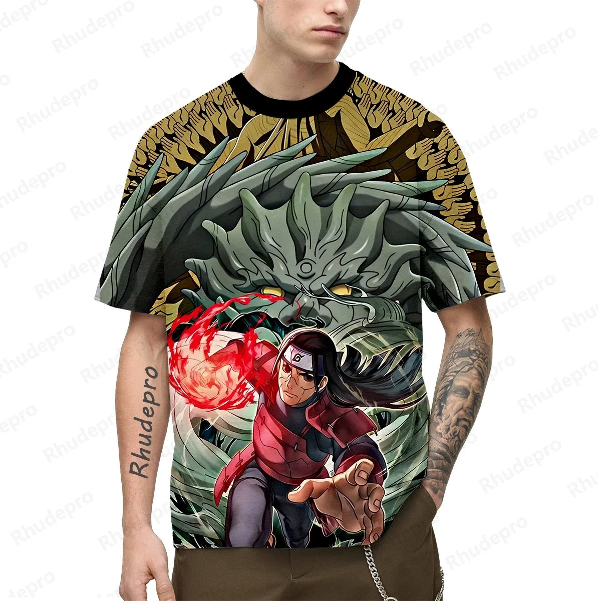 T-shirt imprimé 3D Naruto – Uzumaki Naruto Anime Manches courtes