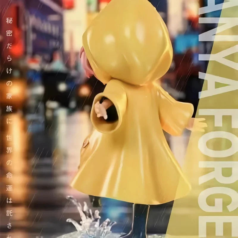 12.5cm Spy x Family Anya Forger Raincoat Figure – Cute PVC Collectible Model Doll