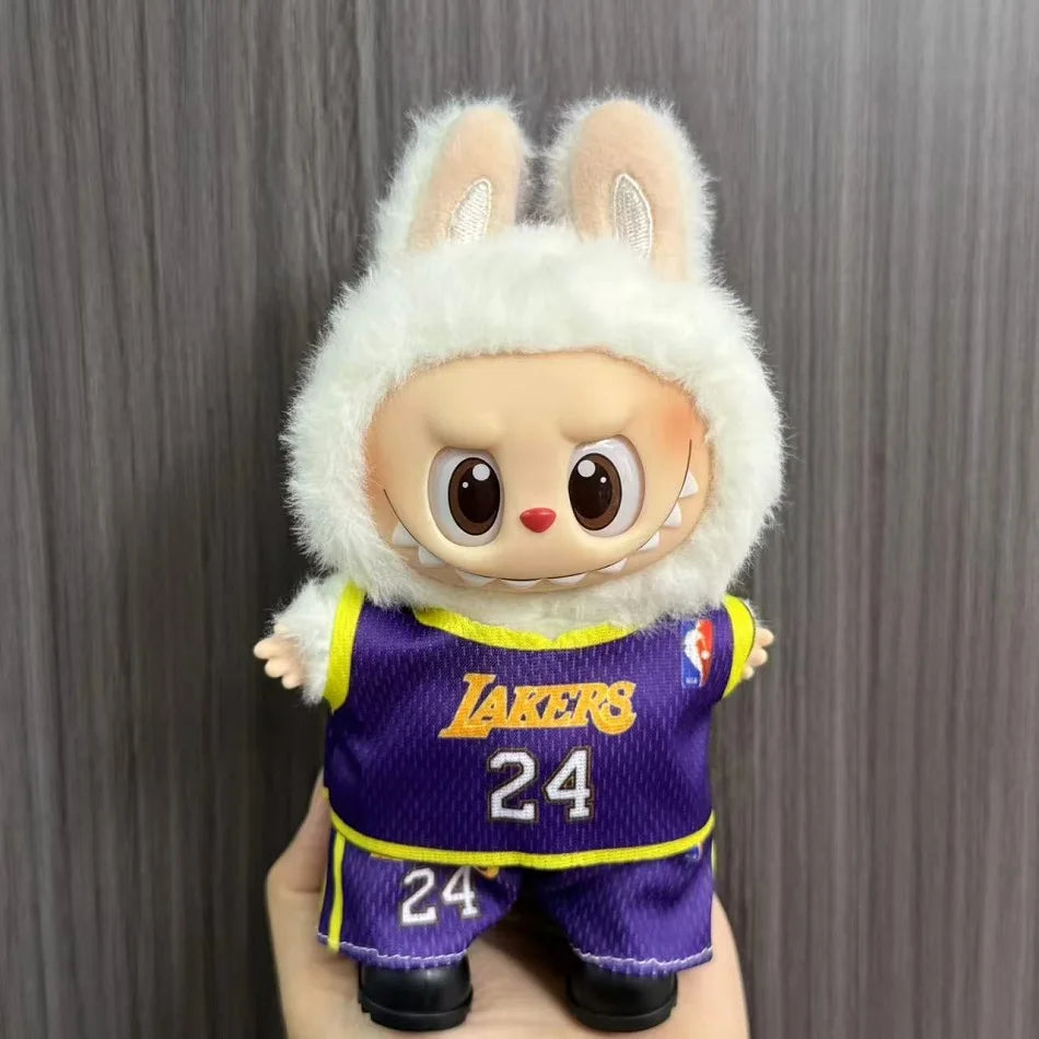 Anime Labubu Puppe Kleidung Fußball Basketball Trikots Labubu Idol V1 V2 Puppen Kleidung Zubehör 15/17 cm Plüsch Puppe Universal