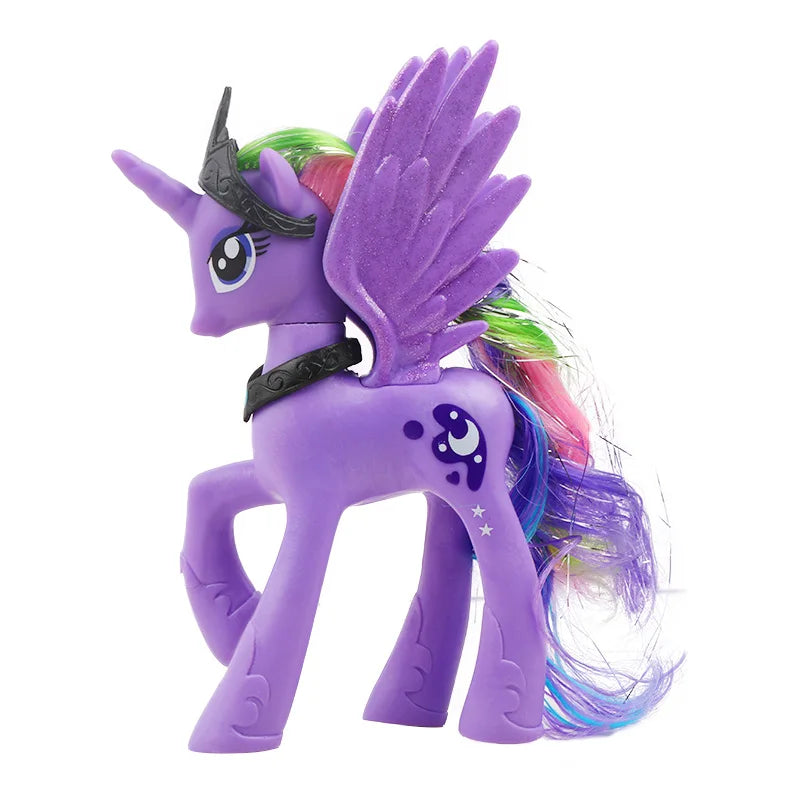 Figurines d'action My Little Pony – Rarity, Applejack, Rainbow Dash, Princesse Celestia Poupées modèles d'anime pour enfants et filles Cadeaux
