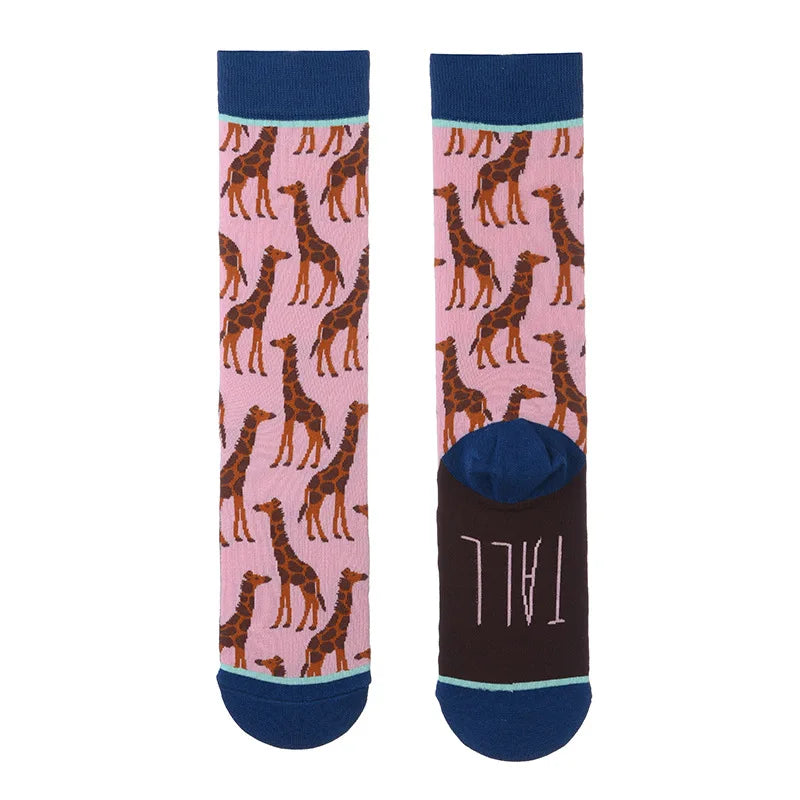 Modische bunte Pflanzen- und Igelsocken – Frühlings-Herbst-Baumwollsocken