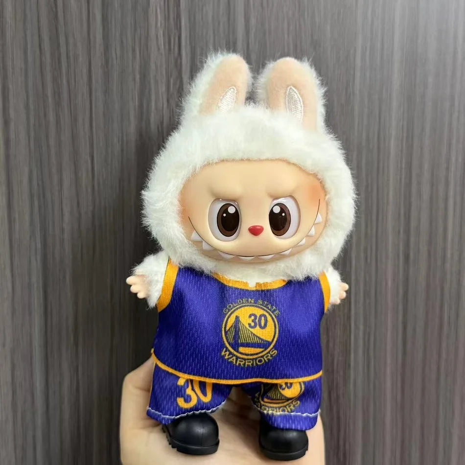 Anime Labubu Puppe Kleidung Fußball Basketball Trikots Labubu Idol V1 V2 Puppen Kleidung Zubehör 15/17 cm Plüsch Puppe Universal